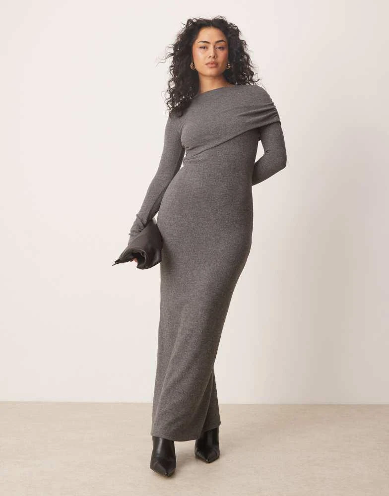 asos prom dresses long ASOS DESIGN off shoulder mesh insert cocoon maxi prom dress in black