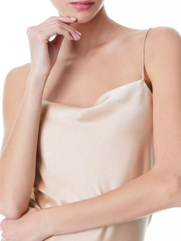 Alice + Olivia Harmon Draped Satin Tank Top 6