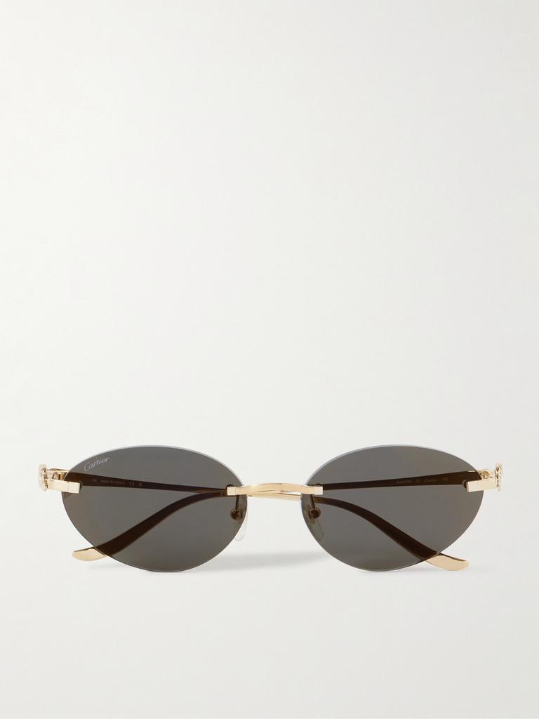 Cartier Eyewear Panthère 金色金属猫眼太阳镜