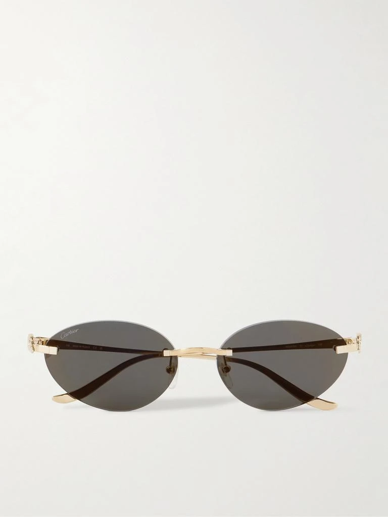 Cartier Eyewear Panthère 金色金属猫眼太阳镜 1