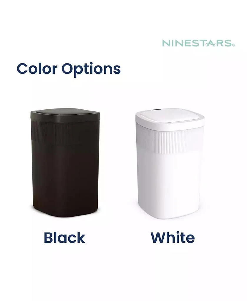 NINESTARS 13 Gallons Automatic Kitchen Trash Can, 50 Liters Touchless Motion Sensor Trash Can Black Plastic 3