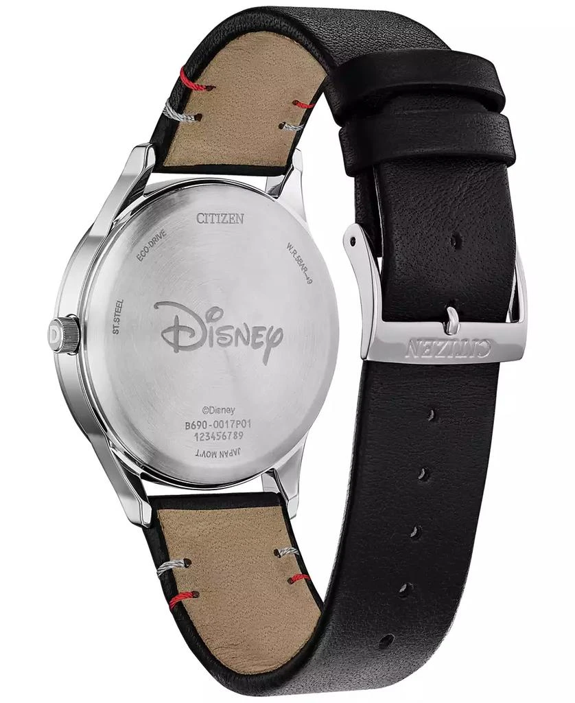 Citizen Eco-Drive Women's Disney Mickey Mouse Black Leather Strap Watch 40mm 3