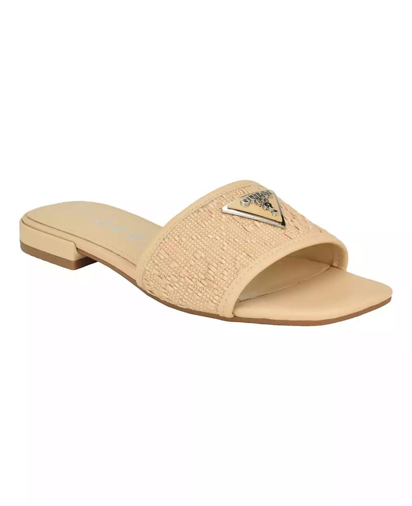 GUESS Women's Tamsea One Band Square Toe Slide Flat Sandals