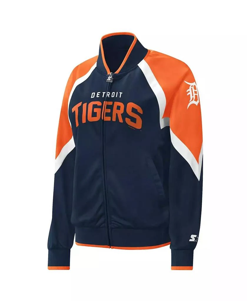 Starter Women's Navy Detroit Tigers Touchdown Raglan Full-Zip Track Jacket 2