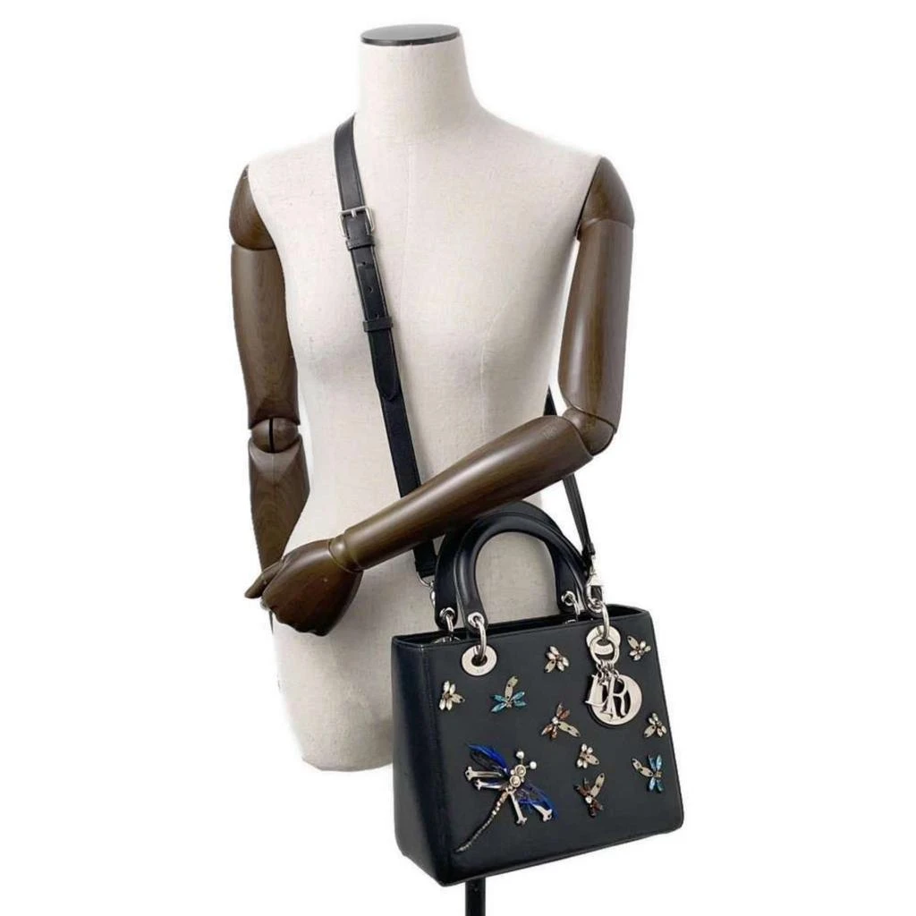 Dior Lady Dior Leather Rhinestone Handbag (Pre-Owned) 5