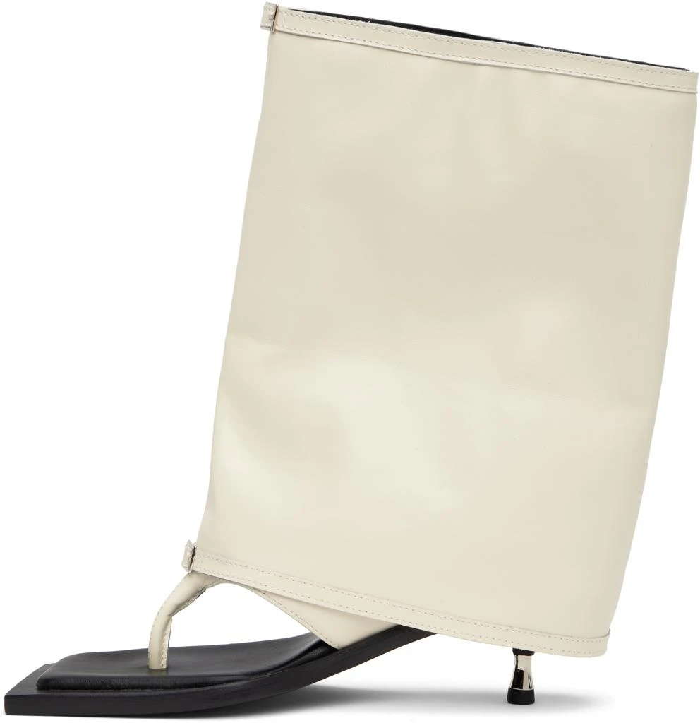 FIDAN NOVRUZOVA Off-White Kaia Stiletto Cropped Trouser Heeled Sandals 3