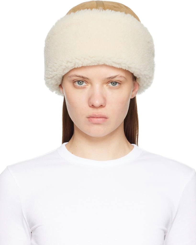 Totême Beige Shearling Winter Hat 1
