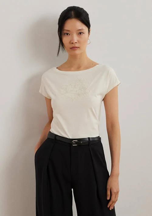 Ralph Lauren Ralph Lauren Petite Embroidered Jersey T Shirt 1