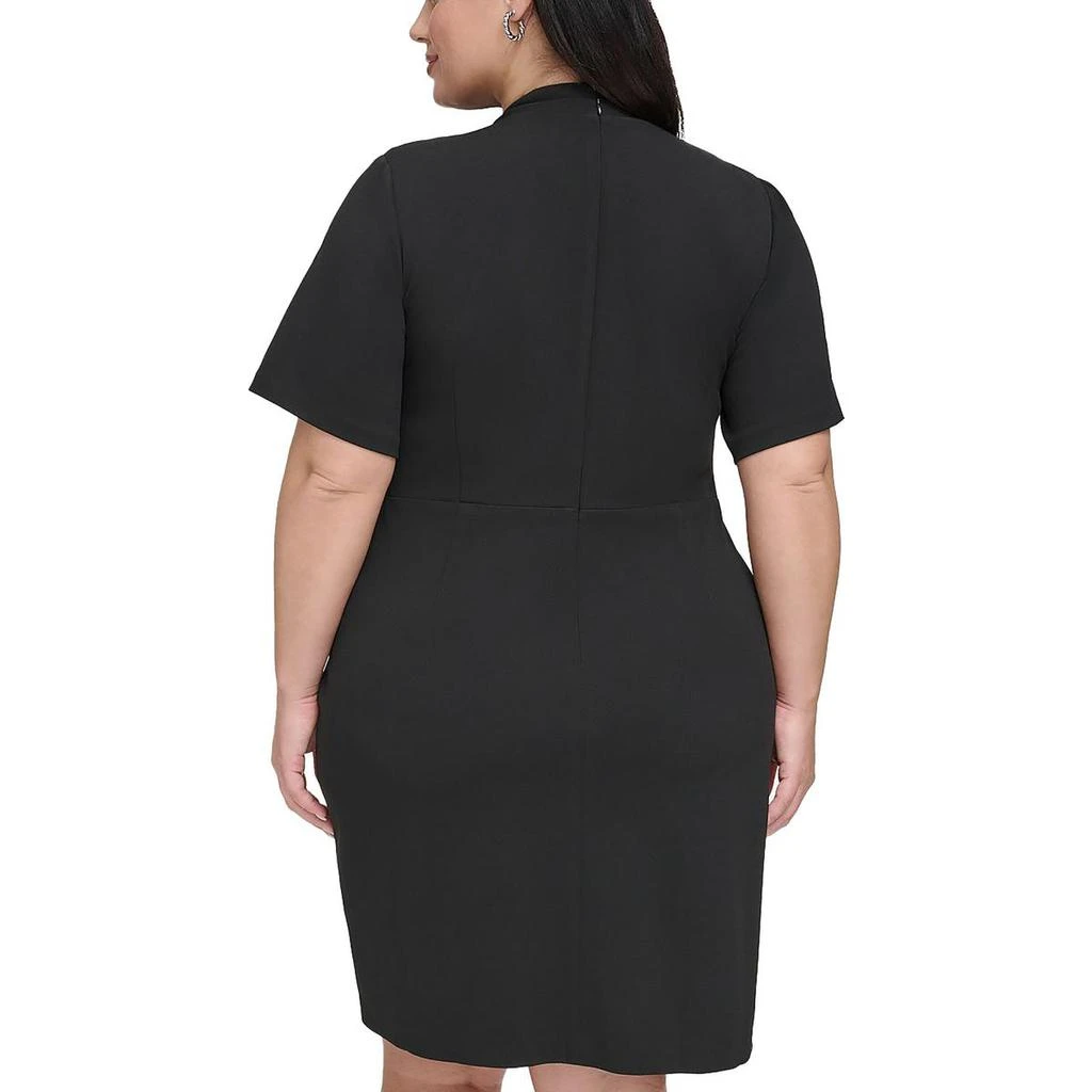 DKNY Plus Womens Side-Ruched V-Neck Wrap Dress 2