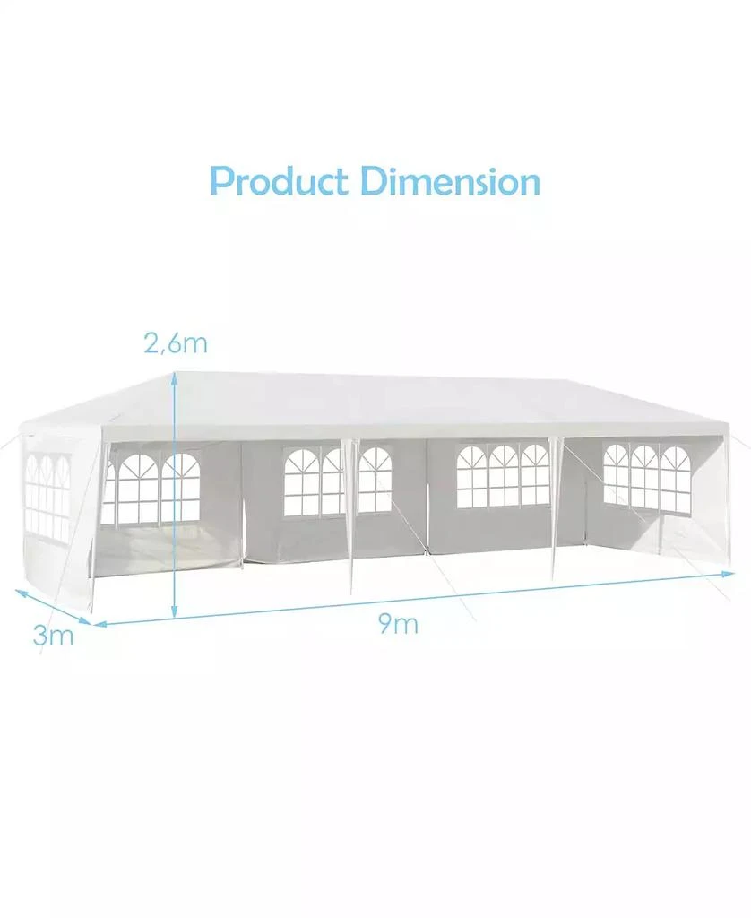 SUGIFT 10 x 30 Feet Canopy Tent with 5 Removable Sidewalls for Party Wedding 8