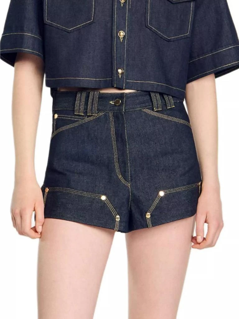 Sandro Raw Denim Shorts 4