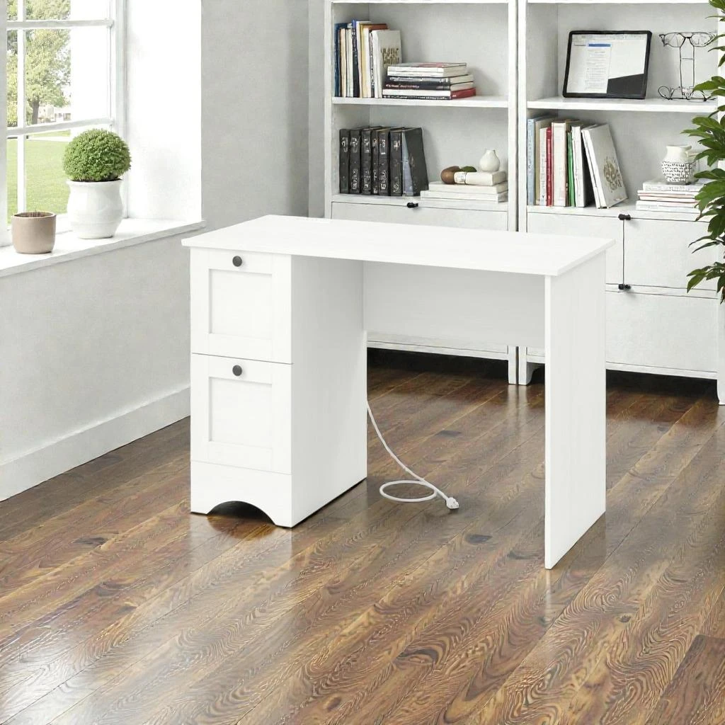 Hivvago Home
Office Wooden Workstation Desk with Dual Storage Drawers