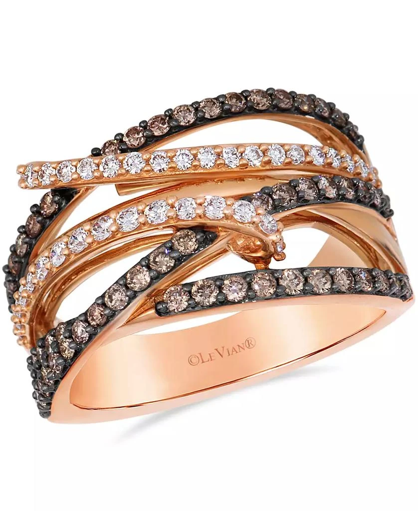 Le Vian Chocolate Diamond (0.57 ct. t.w.) 
Vanilla Diamond (0.32 ct. t.w.) Ring in 14k Strawberry Gold