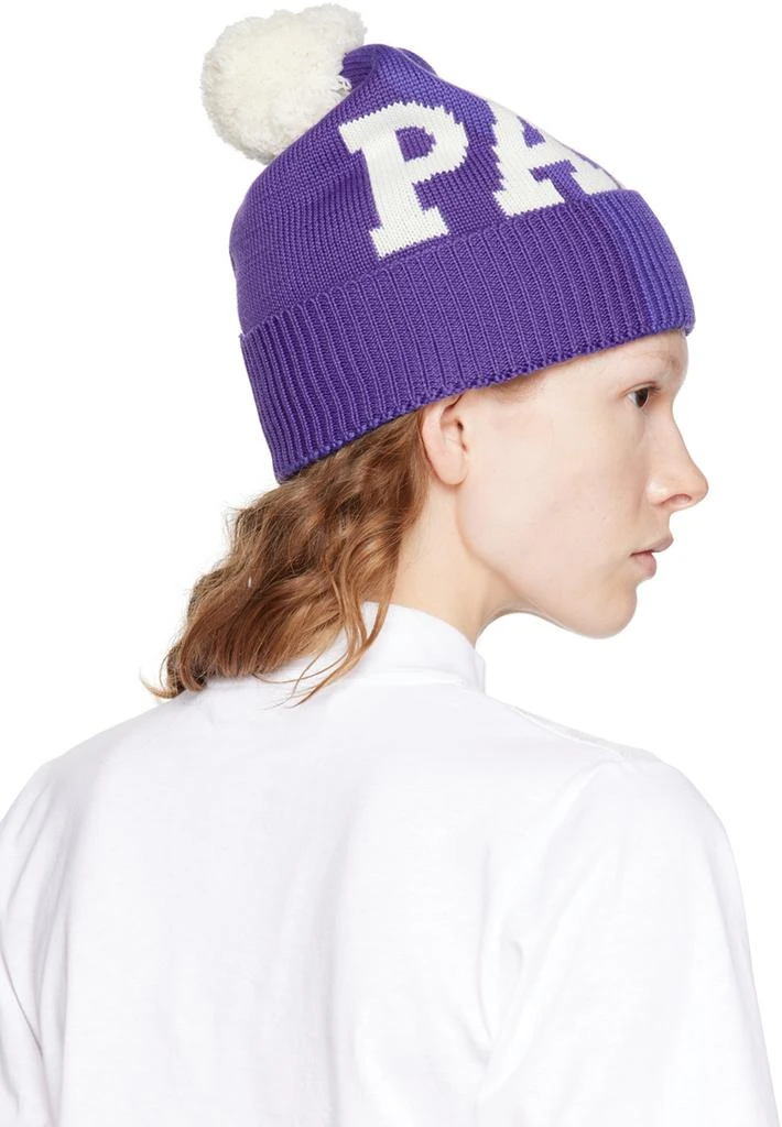 Palm Angels Purple Pom-Pon Beanie 3