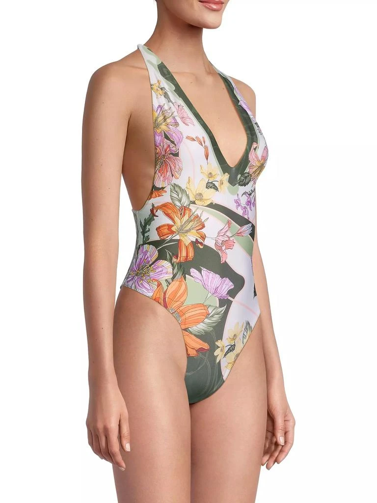 Agua Bendita Aloe Vitreo Floral Racerback One-Piece Swimsuit 4