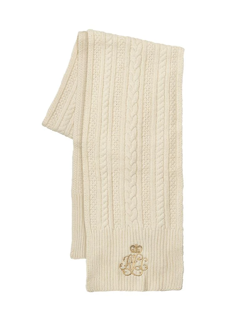 Ralph Lauren Cable Scarf with Direct Embroidery and Stones 2