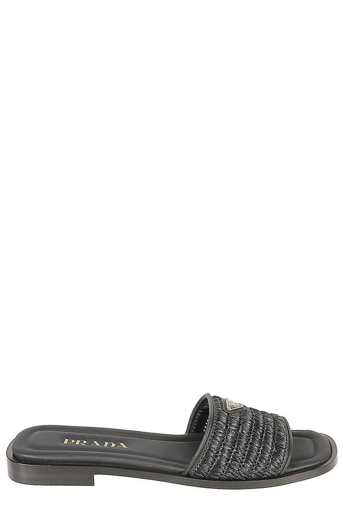 Prada Prada Logo Plaque Square Toe Sandals 1