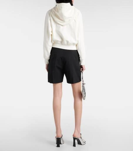 PATOU Logo cropped cotton jersey hoodie  3