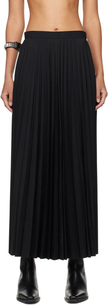 Junya Watanabe Black Pleated Maxi Skirt