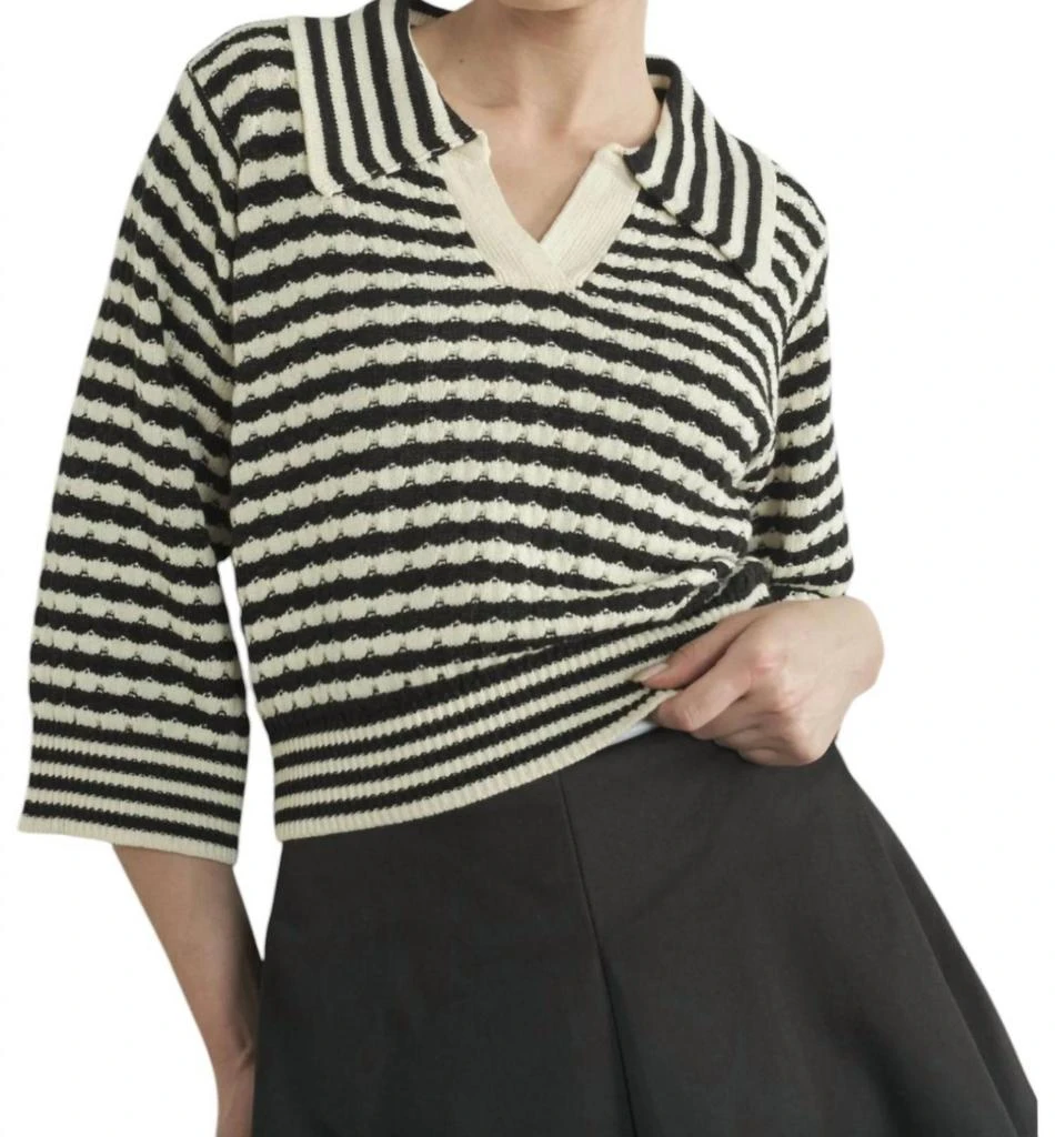 Aaron & Amber Aaron & Amber - Jacquard Stripe Sweater 3