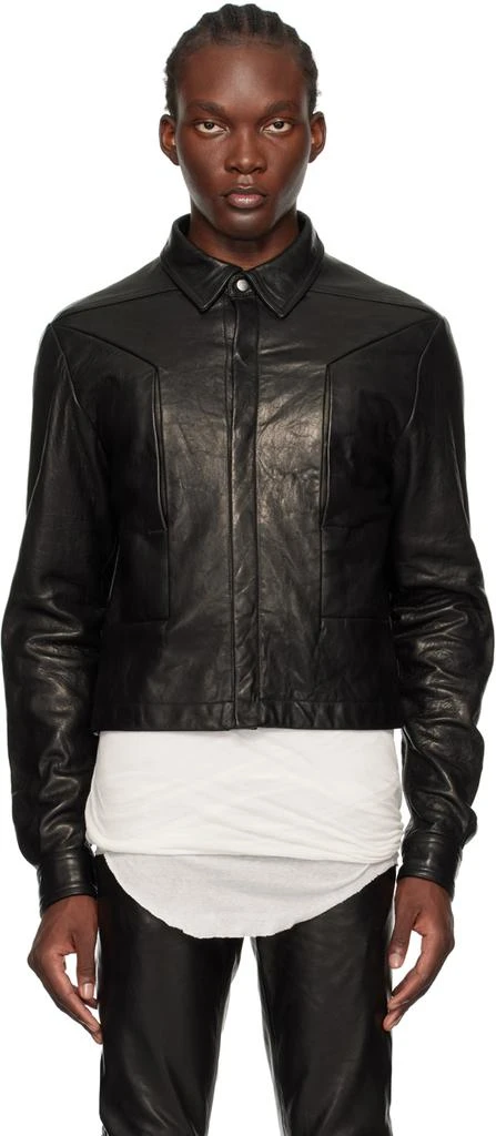 Rick Owens Black Porterville Alice Strobe Leather Jacket - Jackets 