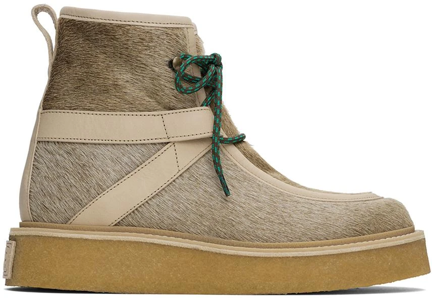 Kenzo Beige Kenzo Paris Yuki Pony Leather Boots 1