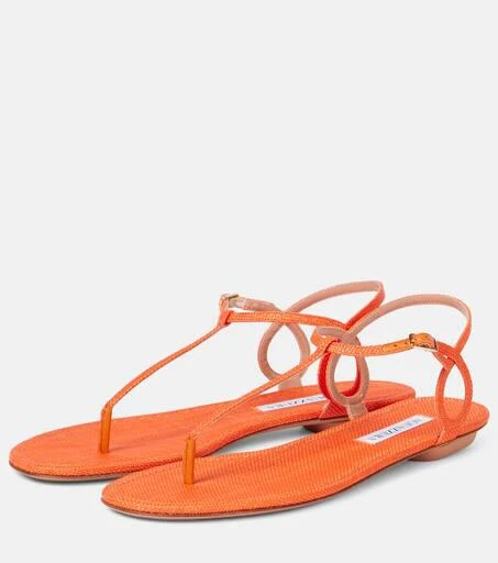 Aquazzura Almost Bare raffia-effect sandals 4
