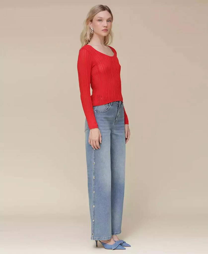 Avec Les Filles Women
s Scoop-Neck Pullover Sweater 3