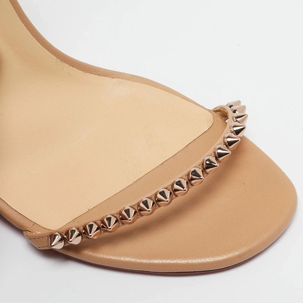 Christian Louboutin Christian Louboutin Beige Leather Loubi Queen Ankle Strap Sandals Size 38.5 7