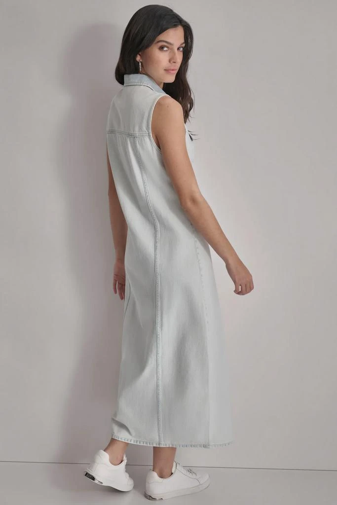 DKNY SLEEVELESS DENIM MAXI SHIRT DRESS 2