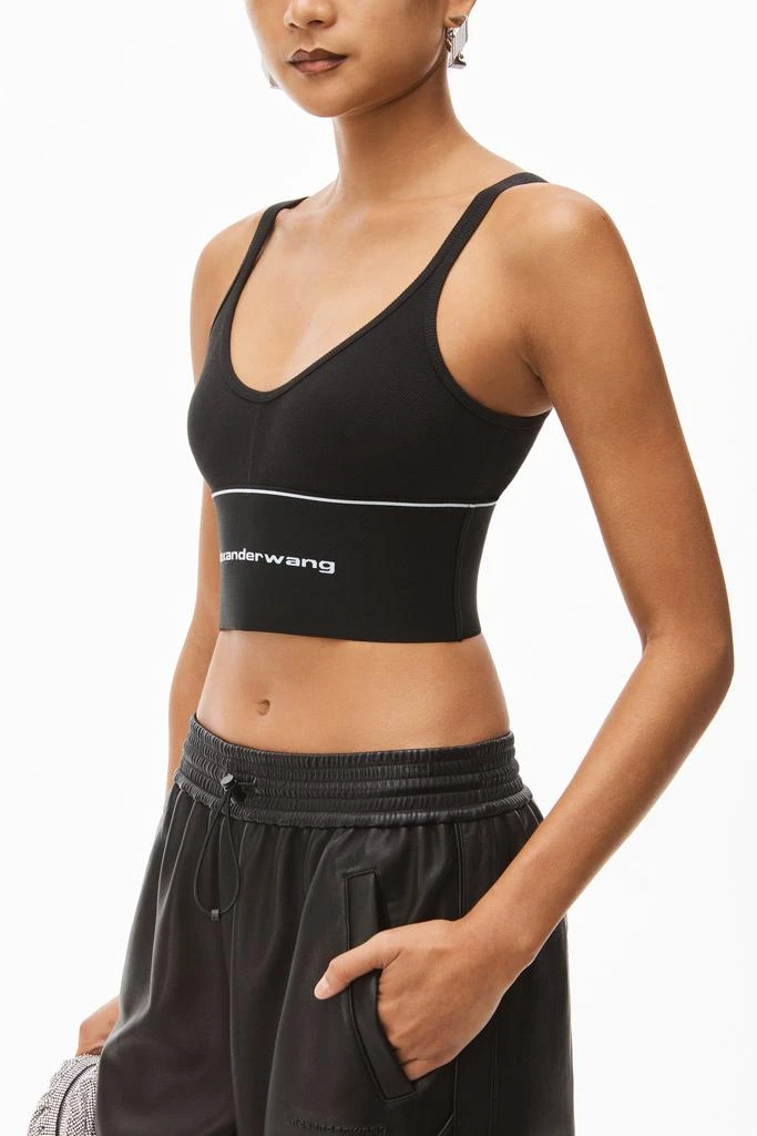 Alexander Wang LOGO ELASTIC BRA IN RIBBED JERSEY 7