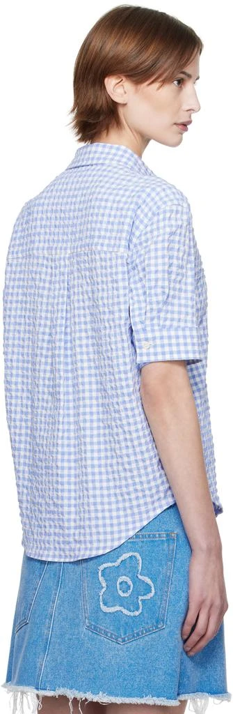 Marni Blue & White Seersucker Checked Shirt 3