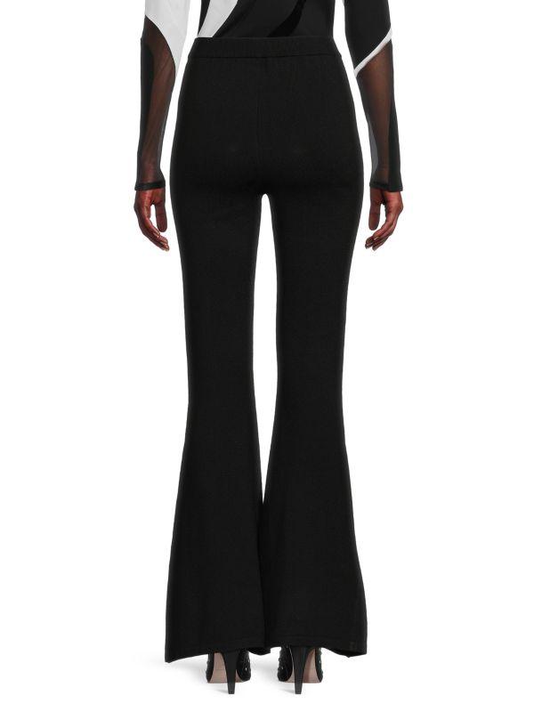 Victor Glemaud High Rise Wide Leg Wool Blend Pants