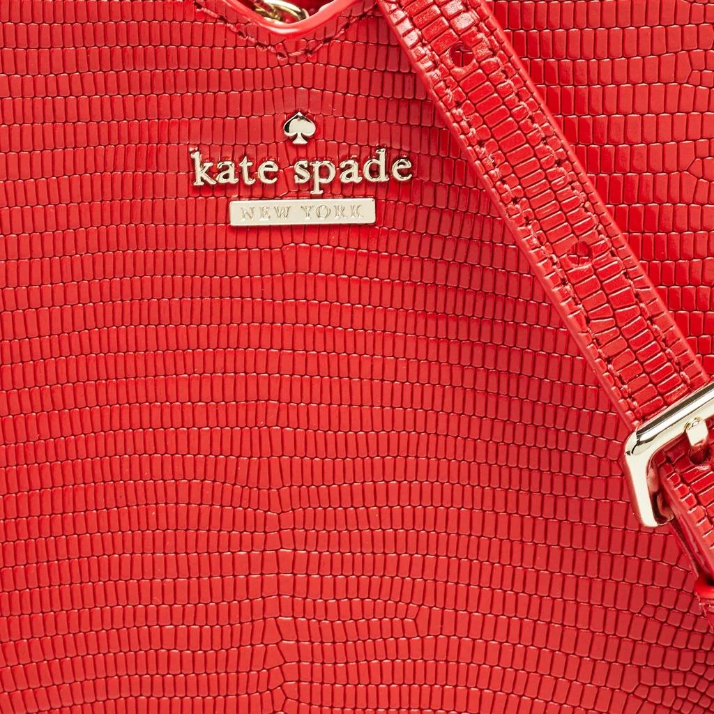Kate Spade Kate Spade Red Lizard Embossed Leather New York Heart Crossbody Bag 5