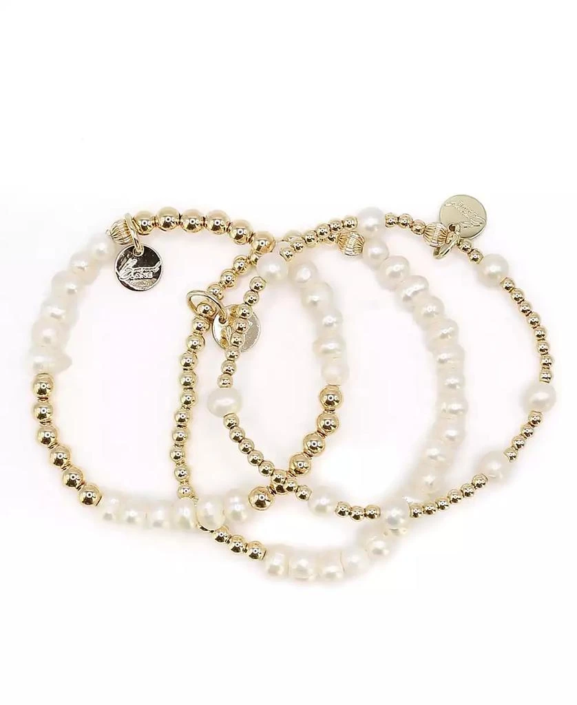 Bowood Lane Non-Tarnishing Gold Filled Balls and Freshwater Pearl Bracelet Stack 3
