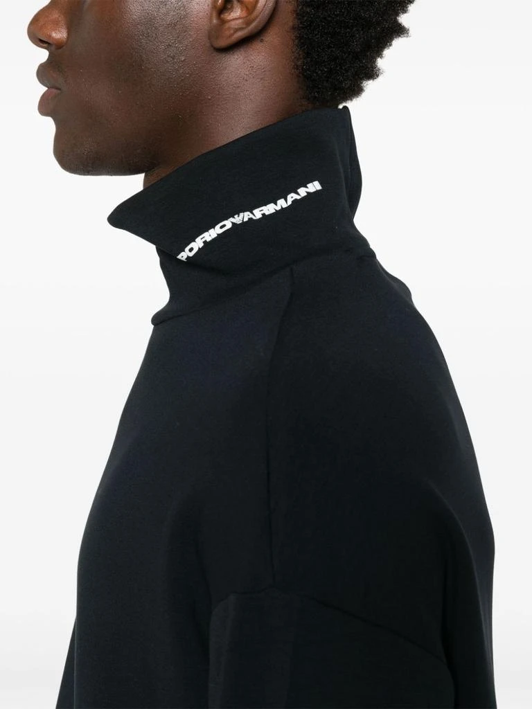 Emporio Armani BLACK JERSEY MOCK NECK SWEATER 3