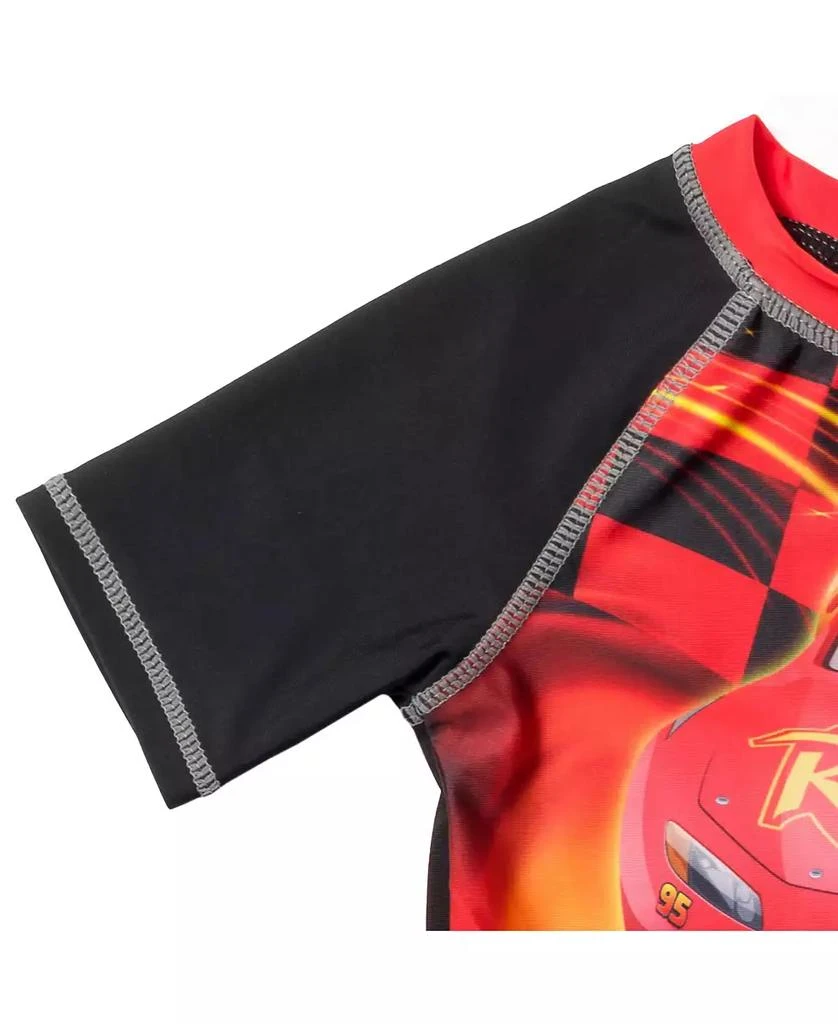 Cars Boys Disney Pixar Lightning McQueen Rash Guard and Swim Trunks Outfit Set 7