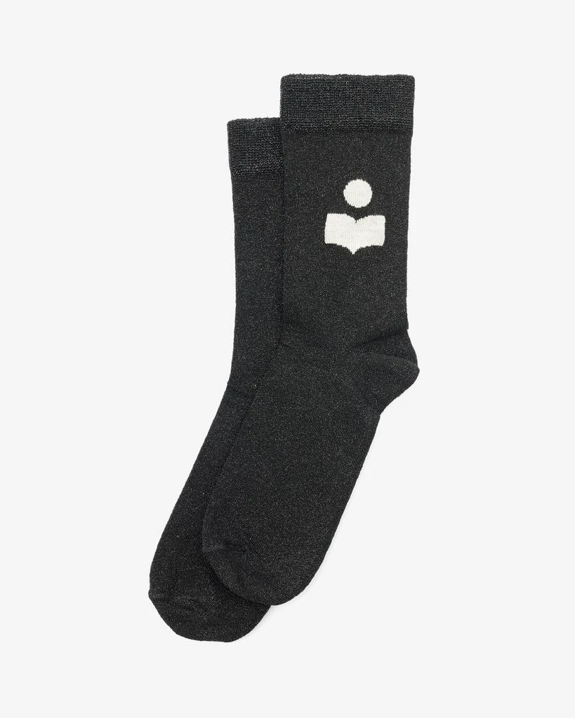 ISABEL MARANT ISABEL MARANT, SLAZIA LOGO SOCKS - Women - Black - OneSize 1