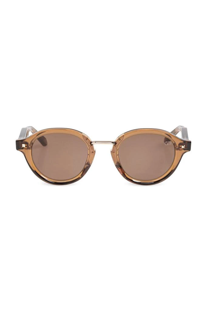 Shop Valentino Eyewear V-Essential Round-Frame Sunglasses on  display picture 1