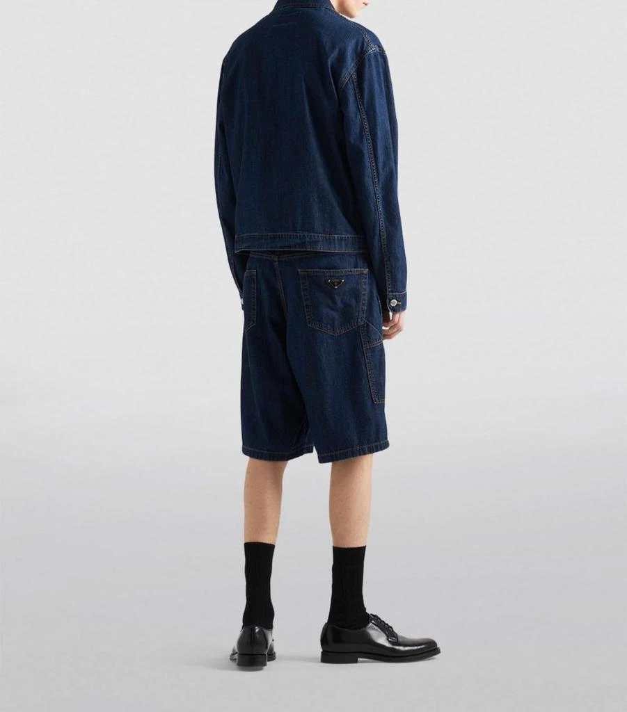 Prada Logo-Plaque Denim Jacket 3