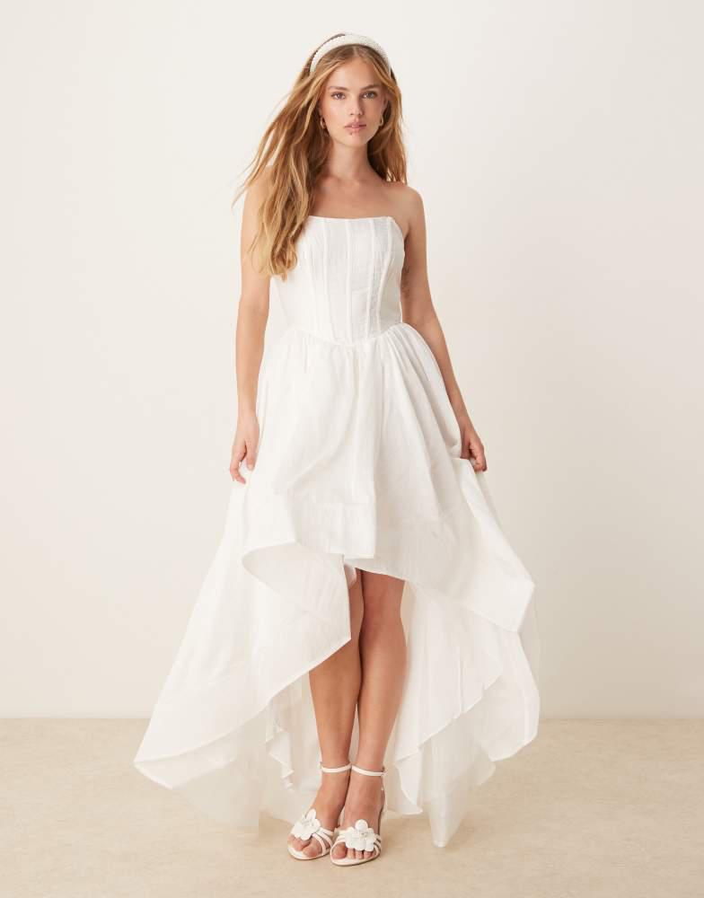True Decadence True Decadence No strap midi dress in white