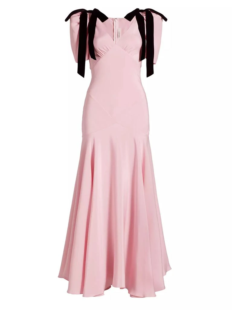 Rodarte Bow Silk Crepe Maxi Dress 1