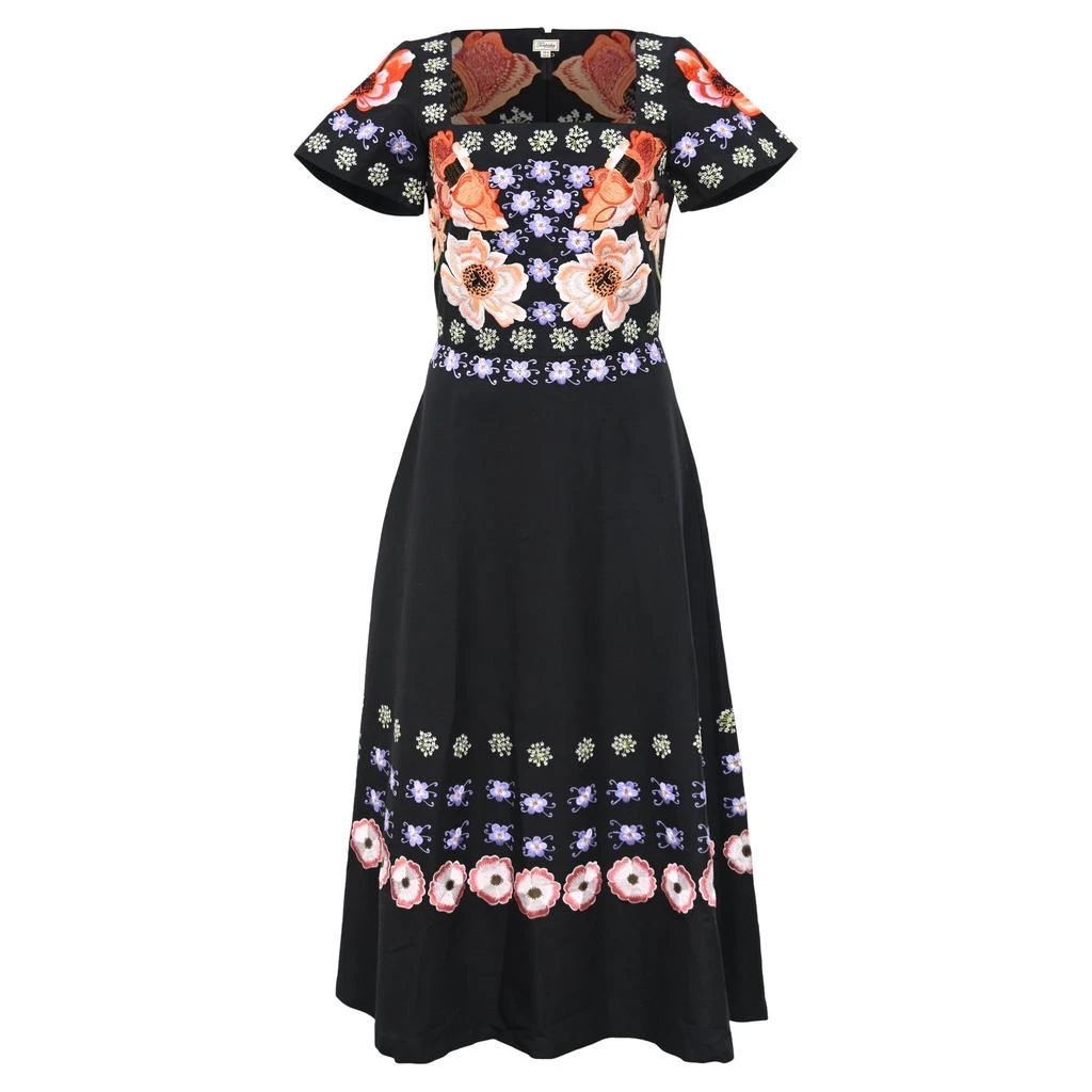 Temperley London Floral Embroidered Dress in Black Cotton 1