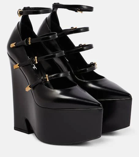 Versace Tempest leather platform pumps 1