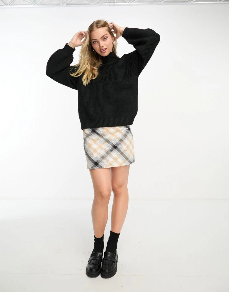 Monki Monki Libby high neck jumper in black 2