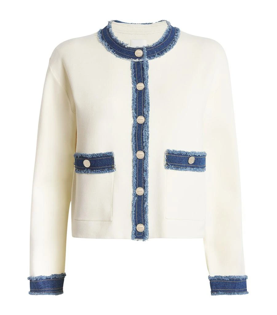 Sandro Paris Knit Denim-Trim Jacket 1
