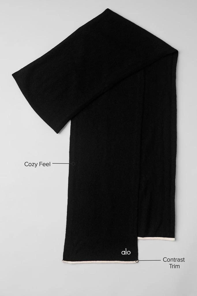 Alo Cashmere Light Frosted Scarf - Black/Ivory 2