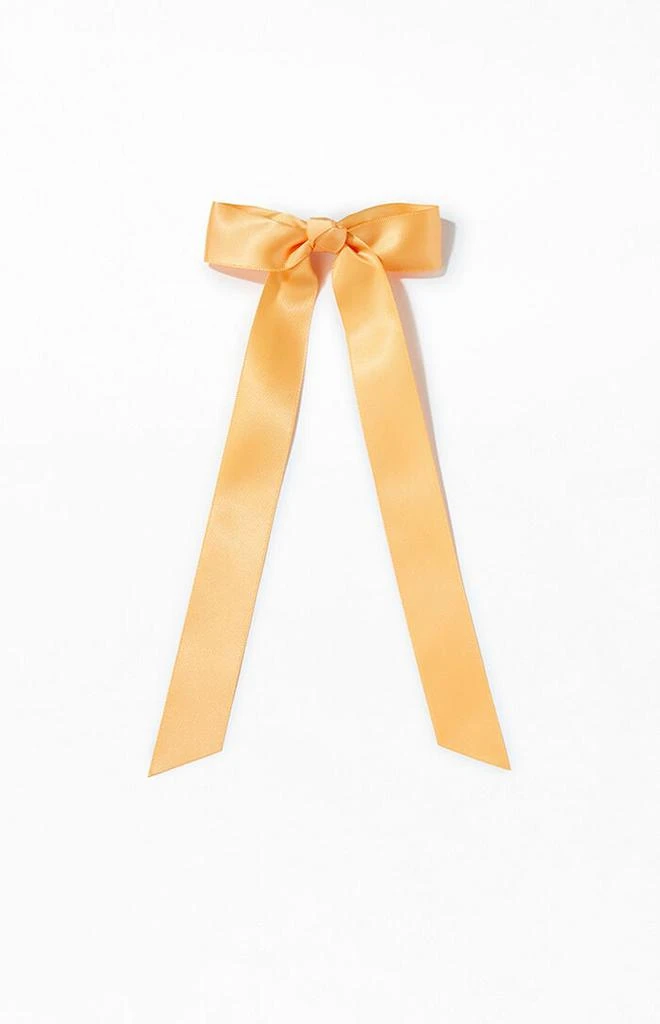 LA Hearts Orange Satin Bow Barrette 1