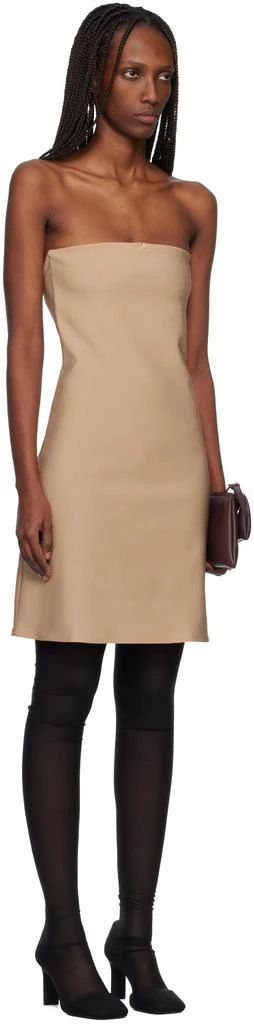 blue dress for baby girl Beige Short Dress With O-Ring Front And Long Sleeves main image 1