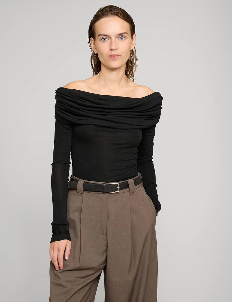Pixie Market Black Off-the-Shoulder Draped Top 3